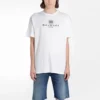 Camisola de manga curta com gola redonda e logótipo Balenciaga estampado para homem, branca 556150TYK239000