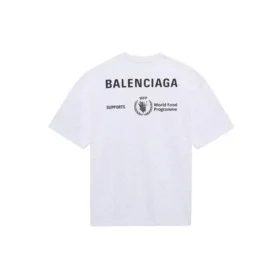 Camisola de manga curta com gola redonda e logótipo em estampa cruzada Balenciaga x WFP 1.ª geração para homem, cinzenta 612966THV841167