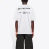 Camisola de manga curta com gola redonda e logótipo em estampa cruzada Balenciaga x WFP 1.ª geração para homem, cinzenta 612966THV841167