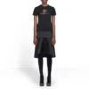 Camisola de manga curta com gola redonda e logótipo em gradiente arco-íris, preta 570814TEV531000