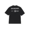 Camisola de manga curta com gola redonda e logótipo estampado Balenciaga x WFP 1.ª geração para homem, preta 612966THV841000