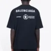 Camisola de manga curta com gola redonda e logótipo estampado Balenciaga x WFP 1.ª geração para homem, preta 612966THV841000