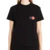 Camisola de manga curta com gola redonda e logótipo no peito da Balenciaga para homem, preta, 620967TIV791000