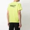 Camisola de manga curta com gola redonda e logótipo pequeno da Balenciaga para homem, amarela, 620967TJVF77110