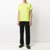 Camisola de manga curta com gola redonda e logótipo pequeno da Balenciaga para homem, amarela, 620967TJVF77110