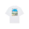 Camisola de manga curta com gola redonda e padrão de letras «Sacr Cur», branca 641532TJVH69000
