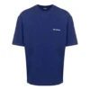 Camisola de manga curta com logótipo Balenciaga FW21, gola redonda, para homem, azul 612966TIVG53967
