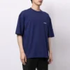 Camisola de manga curta com logótipo Balenciaga FW21, gola redonda, para homem, azul 612966TIVG53967