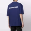 Camisola de manga curta com logótipo Balenciaga FW21, gola redonda, para homem, azul 612966TIVG53967