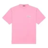Camisola de manga curta com logótipo Balenciaga para homem, cor-de-rosa 641675TJVF75713