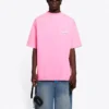 Camisola de manga curta com logótipo Balenciaga para homem, cor-de-rosa 641675TJVF75713