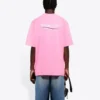 Camisola de manga curta com logótipo Balenciaga para homem, cor-de-rosa 641675TJVF75713