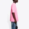 Camisola de manga curta com logótipo Balenciaga para homem, cor-de-rosa 641675TJVF75713