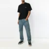 Camisola de manga curta com logótipo Balenciaga para homem, preta, 556150TYK281000