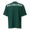 Camisola de manga curta com logótipo Balenciaga para homem, verde, 570805THV803230