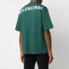 Camisola de manga curta com logótipo Balenciaga para homem, verde, 570805THV803230