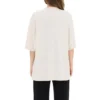 Camisola de manga curta com logótipo bordado «Alphabet», cinzenta e branca 641532TJVA99054