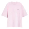 Camisola de manga curta com logótipo pequeno «Basic Alphabet» em rosa 571205TEV182014