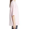 Camisola de manga curta com logótipo pequeno «Basic Alphabet» em rosa 571205TEV182014