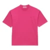 Camisola de manga curta com logótipo retro, unissexo, rosa 556104TBV435630
