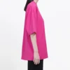 Camisola de manga curta com logótipo retro, unissexo, rosa 556104TBV435630