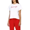 Camisola de manga curta com logótipo «Signature Alphabet», branca 583217TFV639783