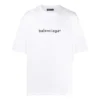 Camisola de manga curta confortável com logótipo Balenciaga para homem, branca 612966TIV549040