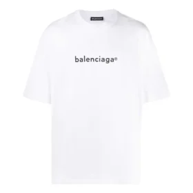 Camisola de manga curta confortável com logótipo Balenciaga para homem, branca 612966TIV549040 Camisola de manga curta confortável com logótipo Balenciaga para homem, branca 612966TIV549040