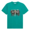Camisola de manga curta, estilo retro, com logótipo impresso na banda, verde 612965TIV473640