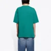 Camisola de manga curta, estilo retro, com logótipo impresso na banda, verde 612965TIV473640