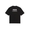Camisola de manga curta folgada com estampado, preta 620941TIV741070