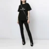 Camisola de manga curta folgada com logótipo em mosaico e letras BB, preta 612965TKVI71070