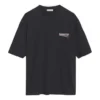 Camisola de manga curta folgada com logótipo impresso, preta 641655TIV521070