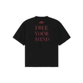 Camisola de manga curta grande com estampado da Balenciaga para homem, preta, 641614TJV781000 Camisola de manga curta grande com estampado da Balenciaga para homem, preta, 641614TJV781000