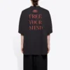 Camisola de manga curta grande com estampado da Balenciaga para homem, preta, 641614TJV781000