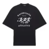 Camisola de manga curta larga para homem Balenciaga com padrão de corrida e logótipo, preta 641614TJVK61070