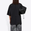 Camisola de manga curta larga para homem Balenciaga com padrão de corrida e logótipo, preta 641614TJVK61070