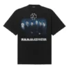 Camisola de manga curta masculina Balenciaga com estampa da banda alemã Rammstein, preta 651795TLV511000