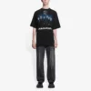 Camisola de manga curta masculina Balenciaga com estampa da banda alemã Rammstein, preta 651795TLV511000