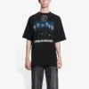 Camisola de manga curta masculina Balenciaga com estampa da banda alemã Rammstein, preta 651795TLV511000