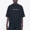 Camisola de manga curta masculina Balenciaga com estampado alfabético e gola redonda, preta, 620969TIV501070