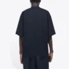 Camisola de manga curta masculina Balenciaga com estampado alfabético e gola redonda, preta, 620969TIV501070