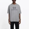 Camisola de manga curta masculina Balenciaga com logótipo BB impresso, cinzenta 544271TCV251300