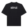 Camisola de manga curta masculina Balenciaga com logótipo desportivo retro, preta, 641614TJVL41000