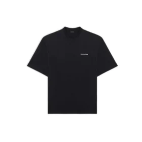 Camisola de manga curta masculina Balenciaga com logótipo desportivo retro, preta, 641614TJVL41000 Camisola de manga curta masculina Balenciaga com logótipo desportivo retro, preta, 641614TJVL41000