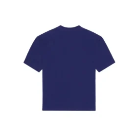 Camisola de manga curta masculina Balenciaga SS21 com estampado do logótipo e letras do alfabeto, azul, 612966TIV545400 Camisola de manga curta masculina Balenciaga SS21 com estampado do logótipo e letras do alfabeto, azul, 612966TIV545400