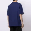 Camisola de manga curta masculina Balenciaga SS21 com estampado do logótipo e letras do alfabeto, azul, 612966TIV545400