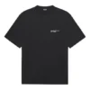 Camisola de manga curta masculina Balenciaga SS21 com logótipo bordado, preta, 641675TKV861070