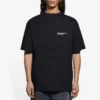 Camisola de manga curta masculina Balenciaga SS21 com logótipo bordado, preta, 641675TKV861070