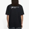 Camisola de manga curta masculina Balenciaga SS21 com logótipo bordado, preta, 641675TKV861070